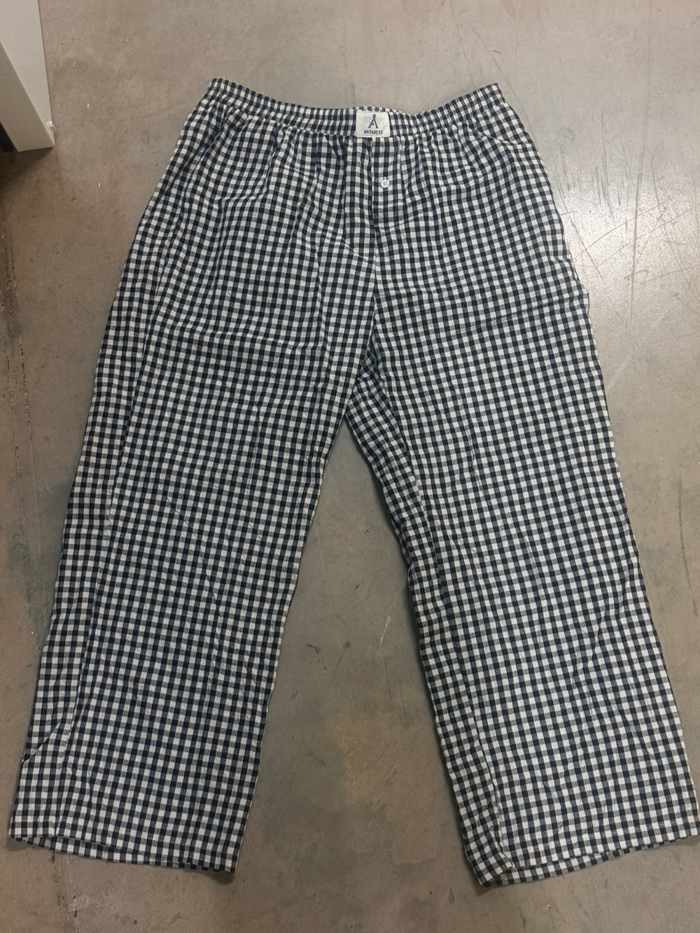 Women's Black Gingham Jogger Pants - Relaxed Cotton Lounge